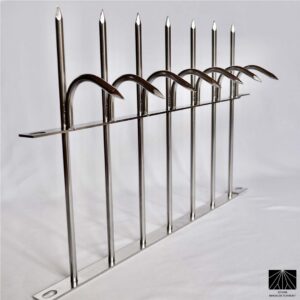 Classic Middle シルバー ステンレス シングルブレード – 高さ340mm (13.39インチ) × 長さ530mm (20.87インチ)