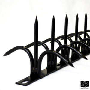 Classic Black Steel Dual Security Spikes – Anti-Climb & Bird Control (Short Size) 130mm height - Dual Bladed