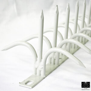 Classic White Steel Dual Security Spikes – Anti-Climb & Bird Control (Short Size) 130mm height - Dual Bladed