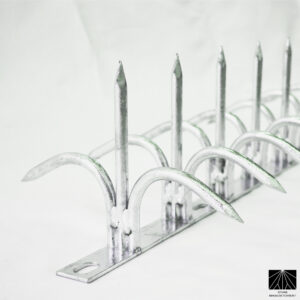 Classic Silver Steel Dual Security Spikes – Anti-Climb & Bird Control (Short Size) 130mm height - Dual Bladed