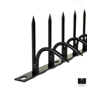 Classic Black Stainless Single Security Spikes – Anti-Climb & Bird Control (Short Size) 130mm height - Single Bladed