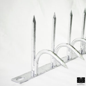 Classic Silver Steel Single Security Spikes – Anti-Climb & Bird Control (Short Size) 130mm height - Single Bladed
