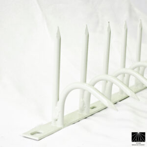 Classic White Steel Single Security Spikes – Anti-Climb & Bird Control (Short Size) 130mm height - Single Bladed