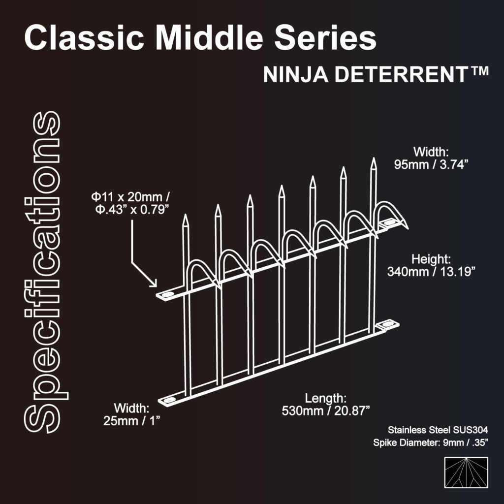 Classic Middle Series DT34 specifications diagram (SUS304 Stainless Steel)