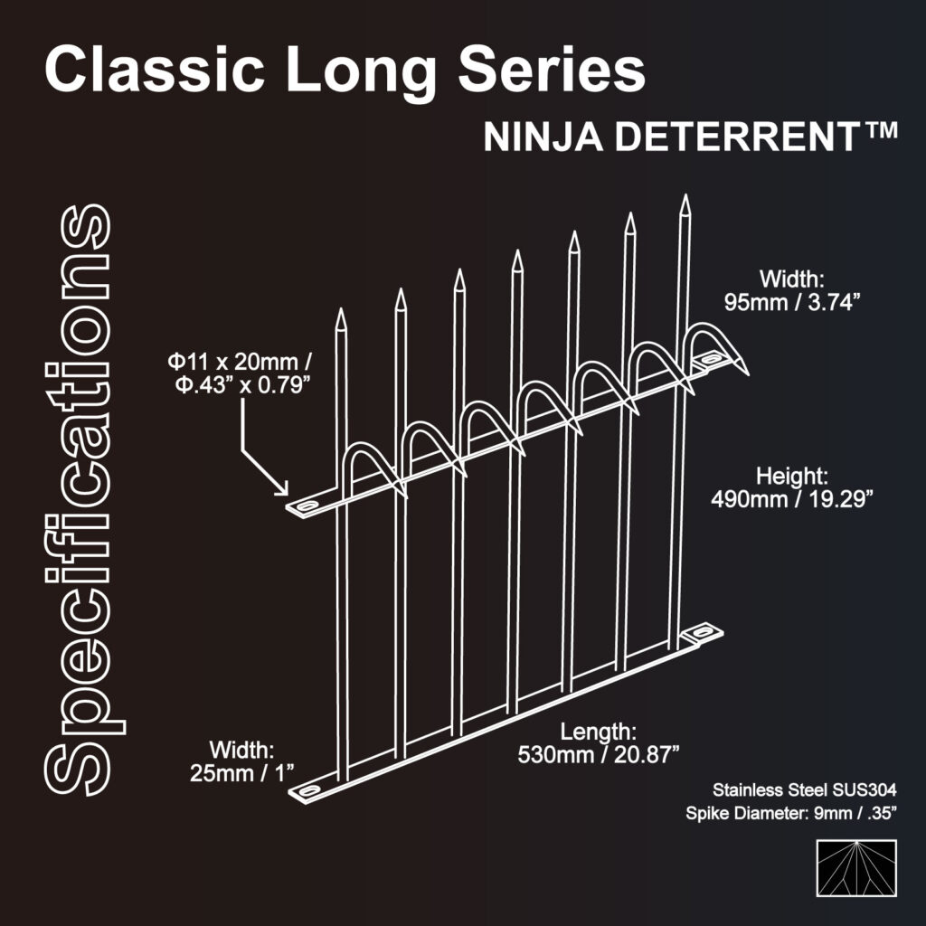 Classic Long Series DT49 specifications diagram (SUS304 Stainless Steel)