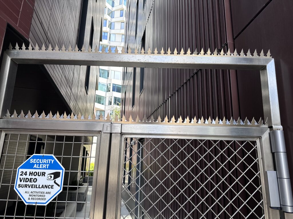 Gothic Dual on the stainless fence- front